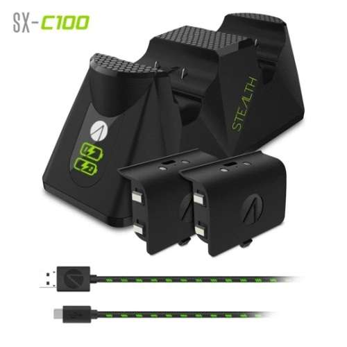 Xbox one - stealth twin USB with play and charge cable battery packs - black - new